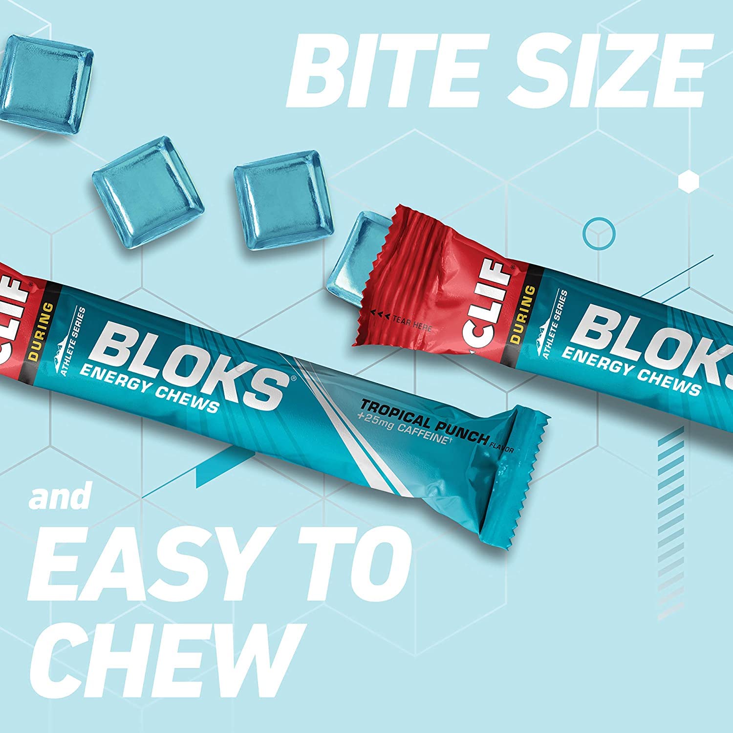 Couleurs vives Tropical Punch CLIF BLOKS, arôme tropical stimulant