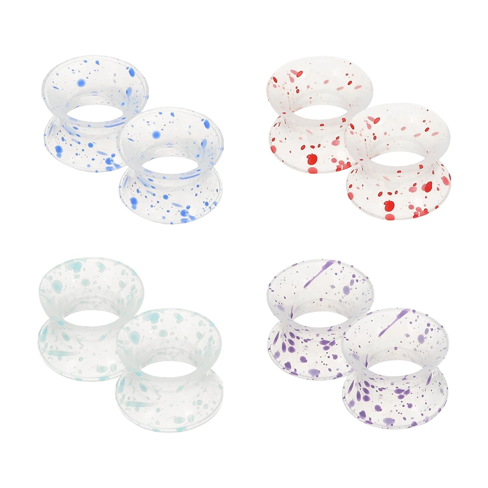 Tunnel d’oreille rouge uxcell en silicone, confort quotidien.