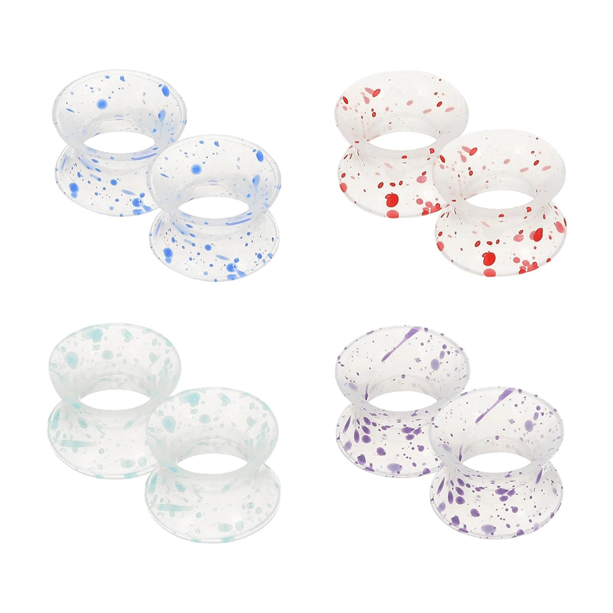 Tunnel d’oreille rouge uxcell en silicone, confort quotidien.