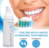 V-WHITE dentifrice mousse menthe, arôme frais apprécié par tous.