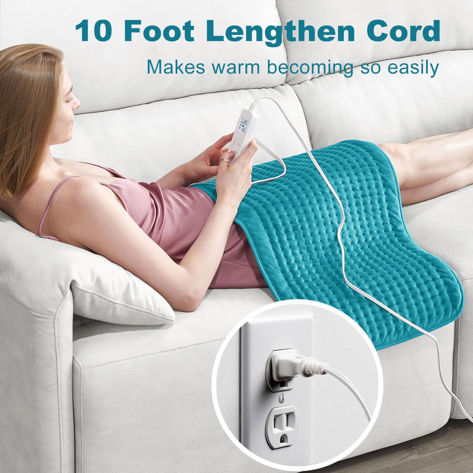 VAAGHANM tapis chauffant avec 6 niveaux de chaleur personnalisables pour chaque préférence.