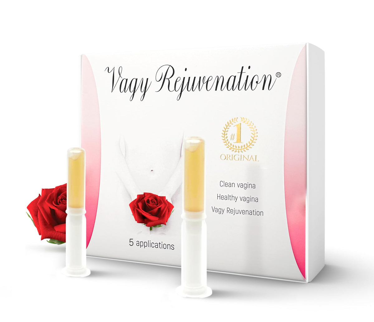 Gel vaginal Vagy Rejuvenation en boîte de 5 applicateurs, hydratation douce.