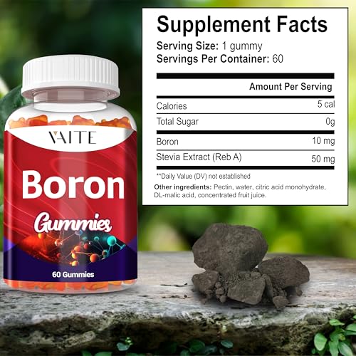Gommes VAITE boron, prise quotidienne facile pour mobilité et énergie.