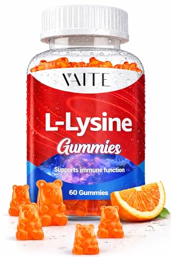 VAITE L-Lysine 1000mg Gummies en bouteille, soutien potentiel à la peau.