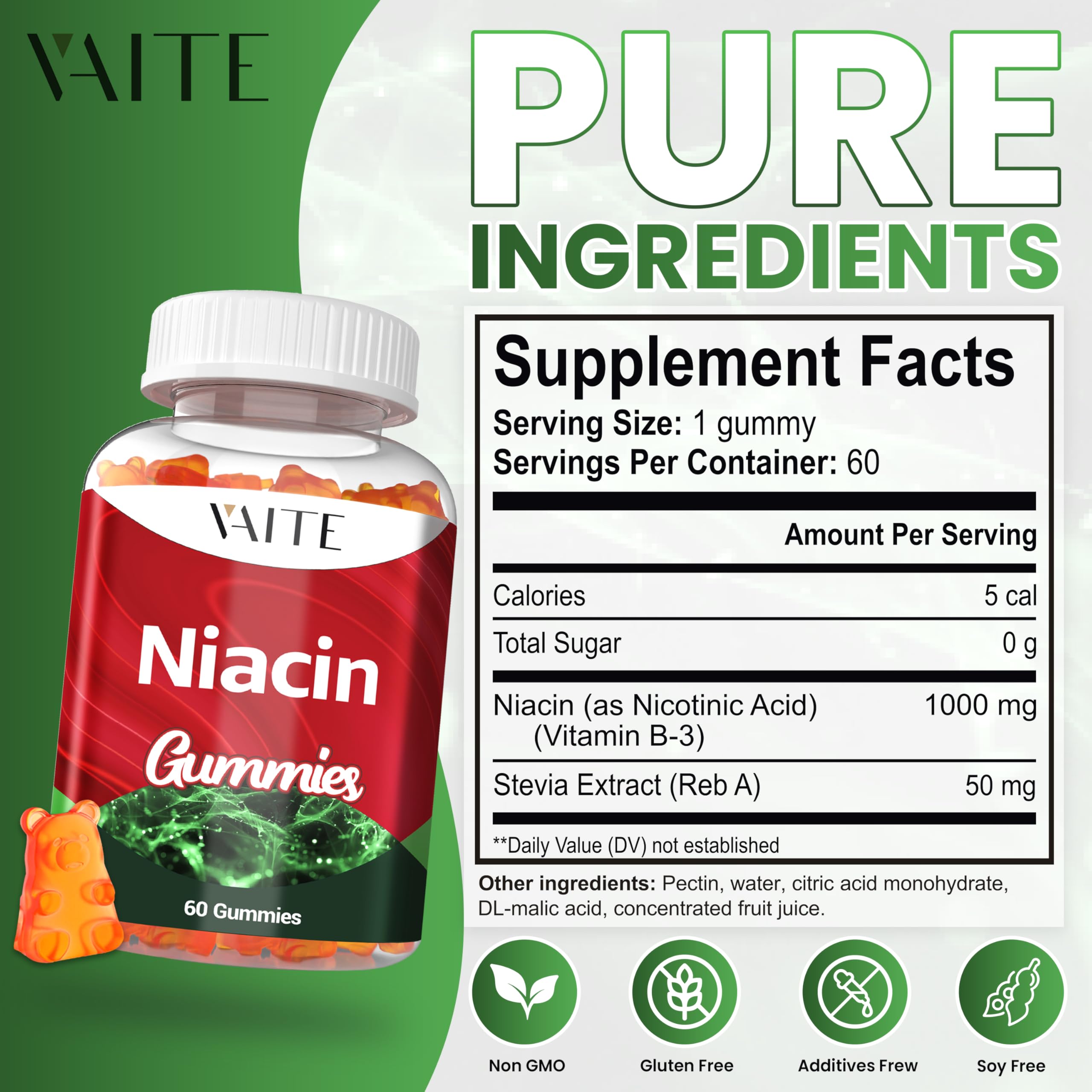 Gomme VAITE Niacine en main: format pratique et goût agréable.