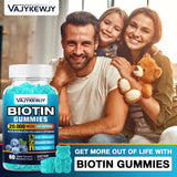 VAJYKEWJY Gommes biotine pour ongles plus forts et peau lumineuse