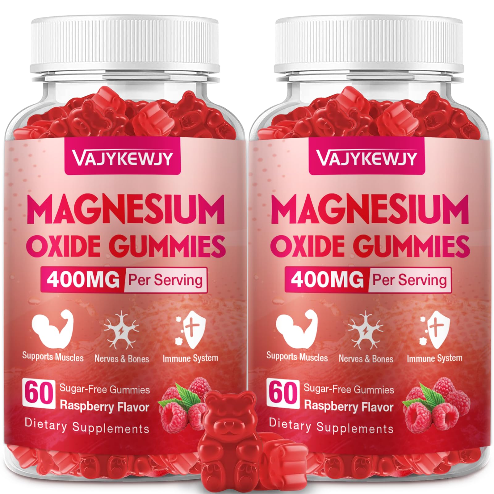 VAJYKEWJY Gommes magnésium oxyde emballage pratique pour le quotidien