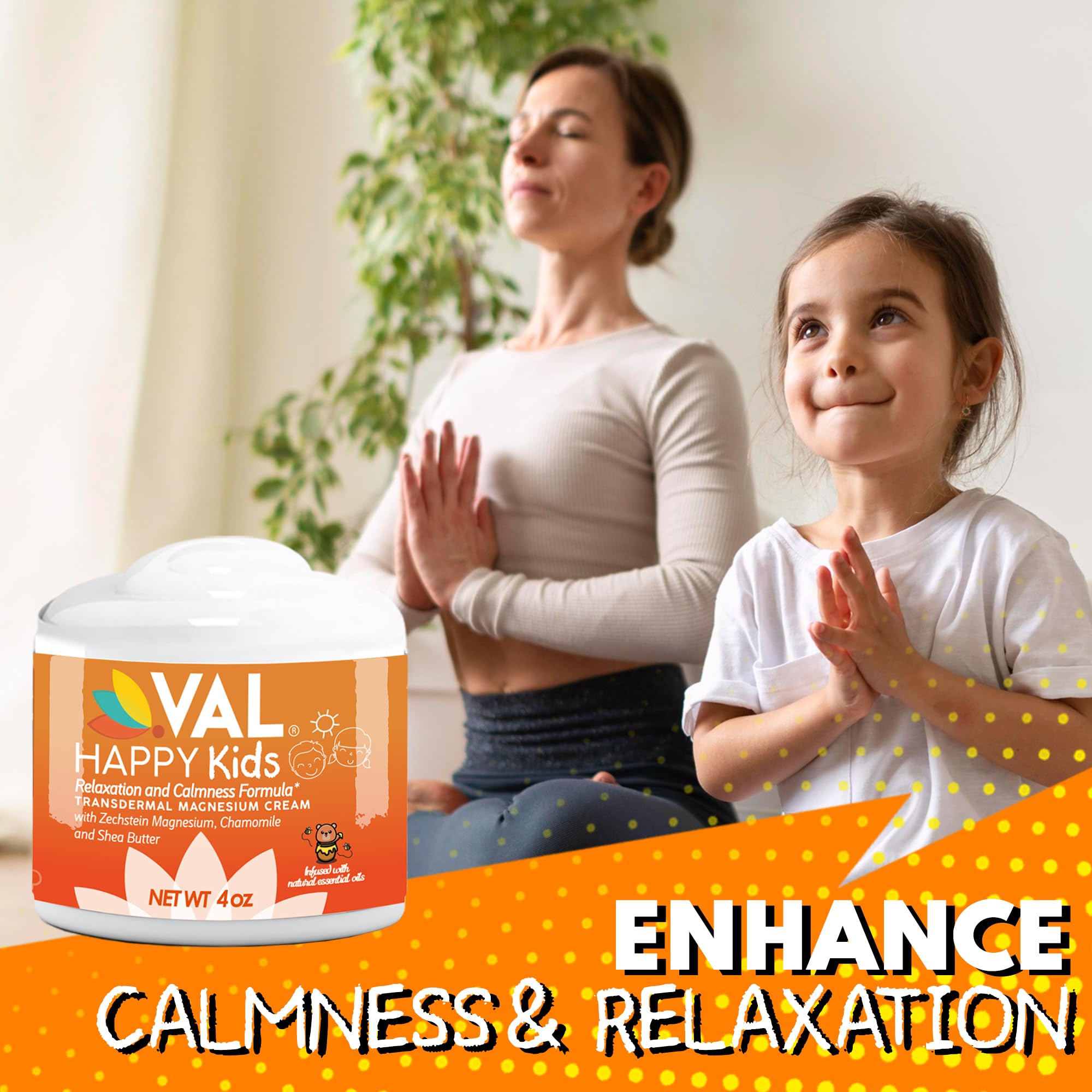VAL Crème magnésium pour enfants – camomille apaisante pour l'esprit.