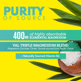 VAL Complexe Triple Magnésium – étiquette citron avec informations nutritionnelles