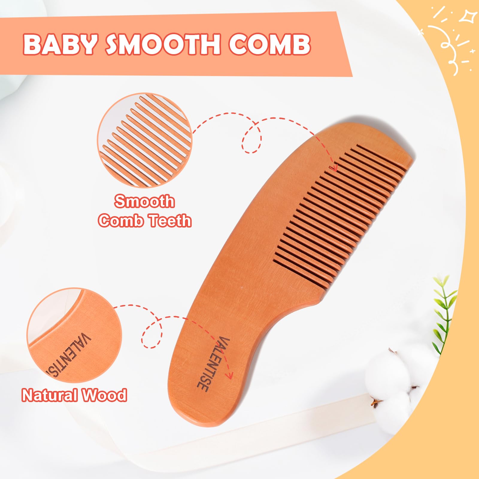 Brosse VALENTISE bébé, design ergonomique et arondi pour prise en main sûre