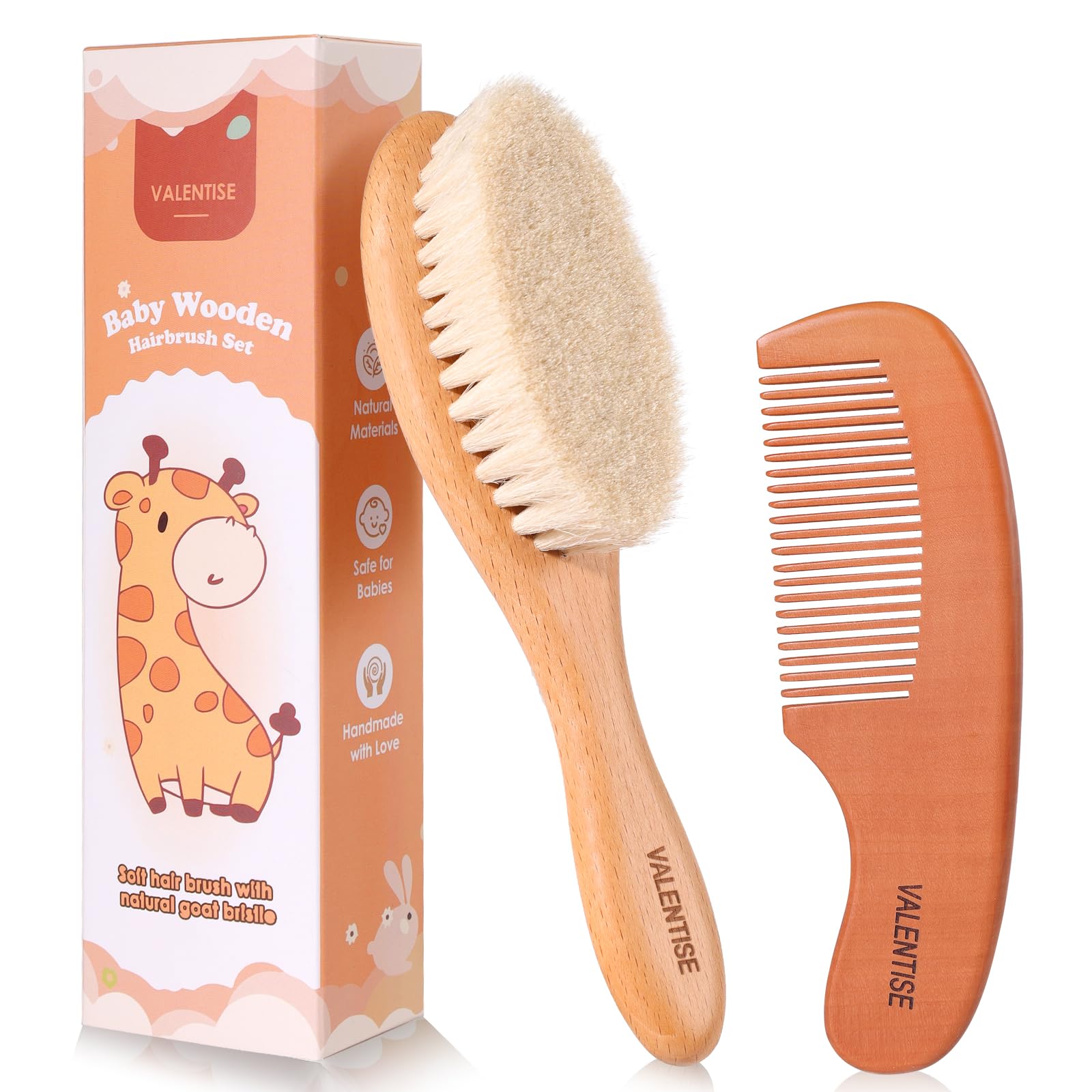 Brosse VALENTISE pour bébé, poils doux, massage délicat du cuir chevelu