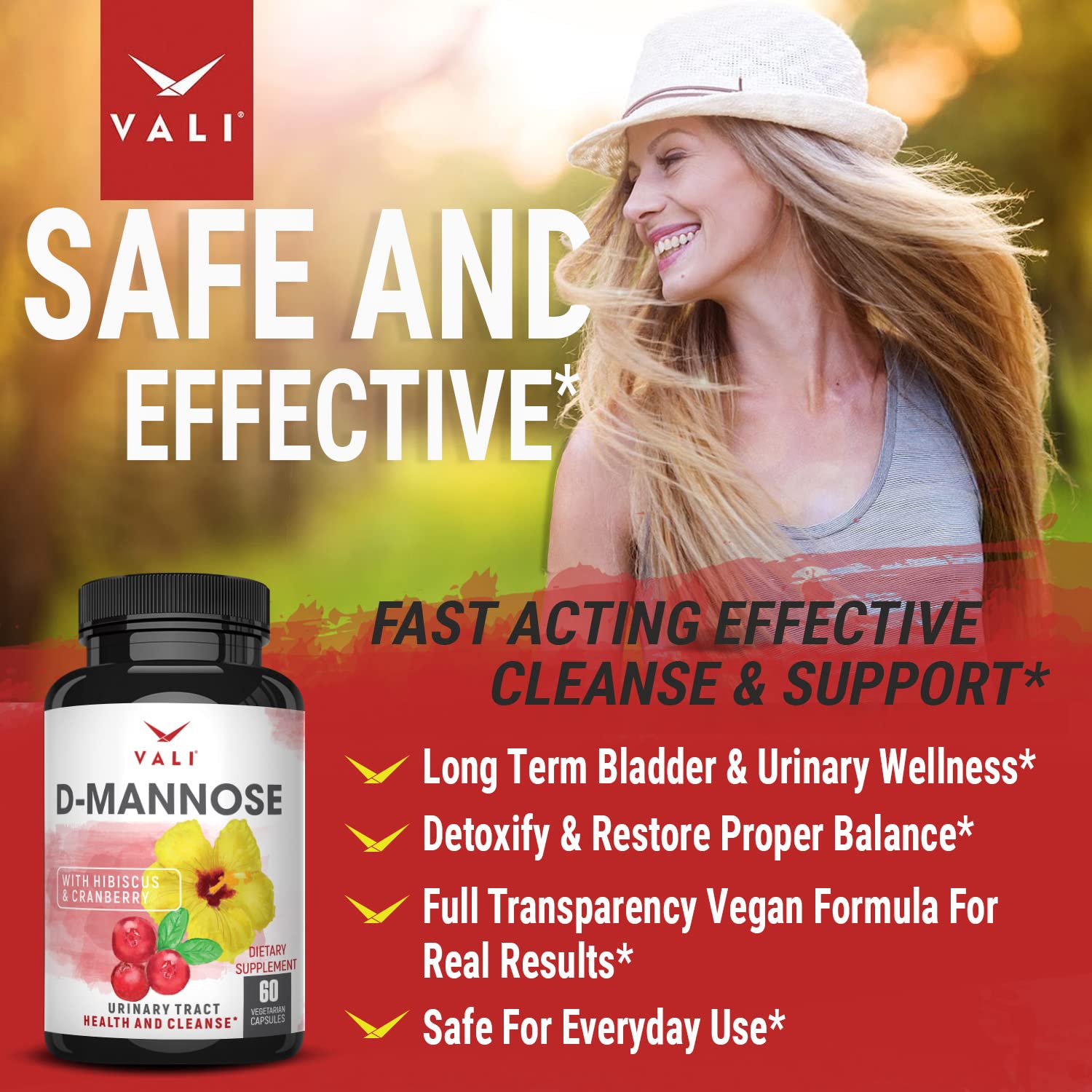 VALI D-Mannose formule triple-action — action rapide pour le confort urinaire