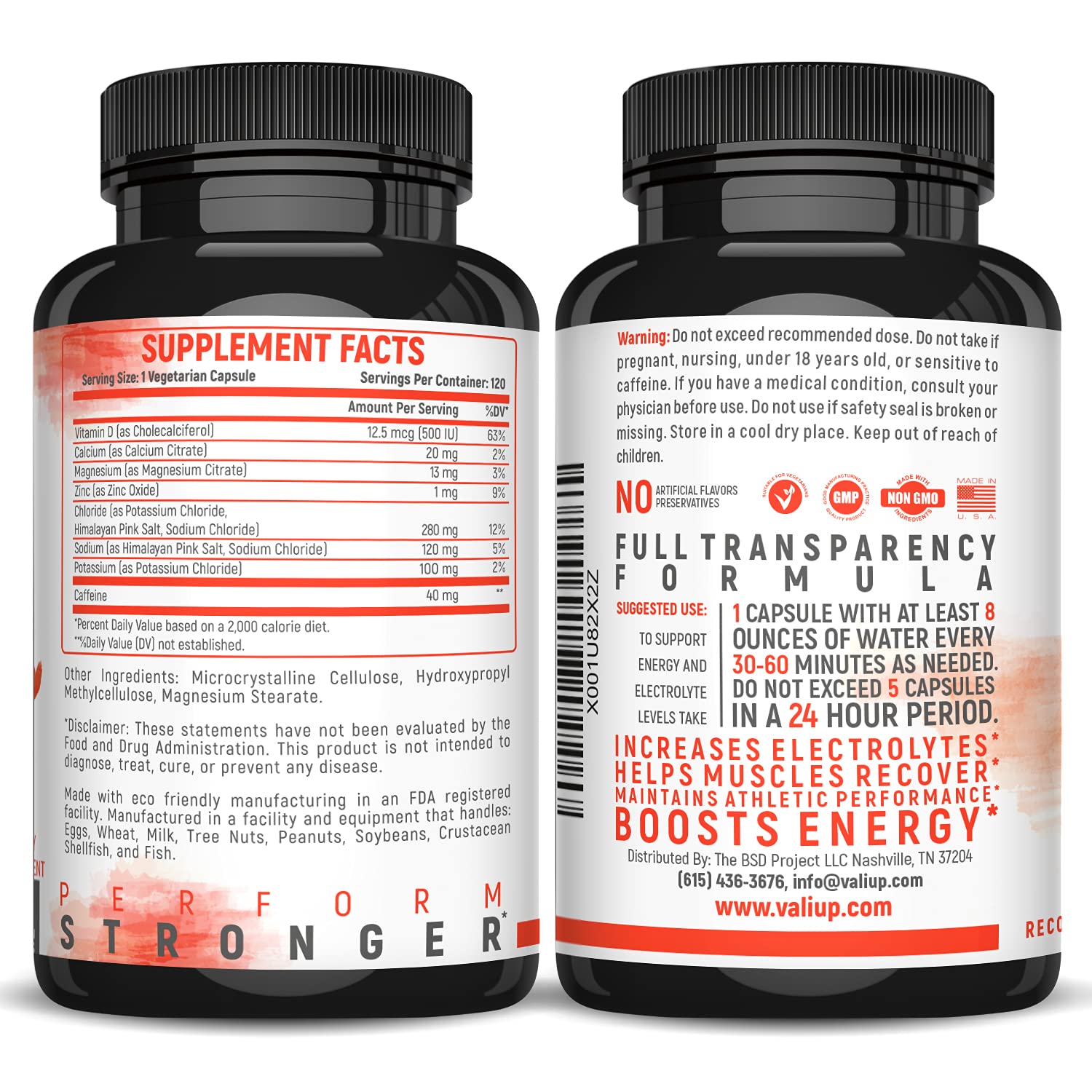 VALI Electrolyte Salts Plus sans arômes artificiels, capsules propres et adaptées keto.