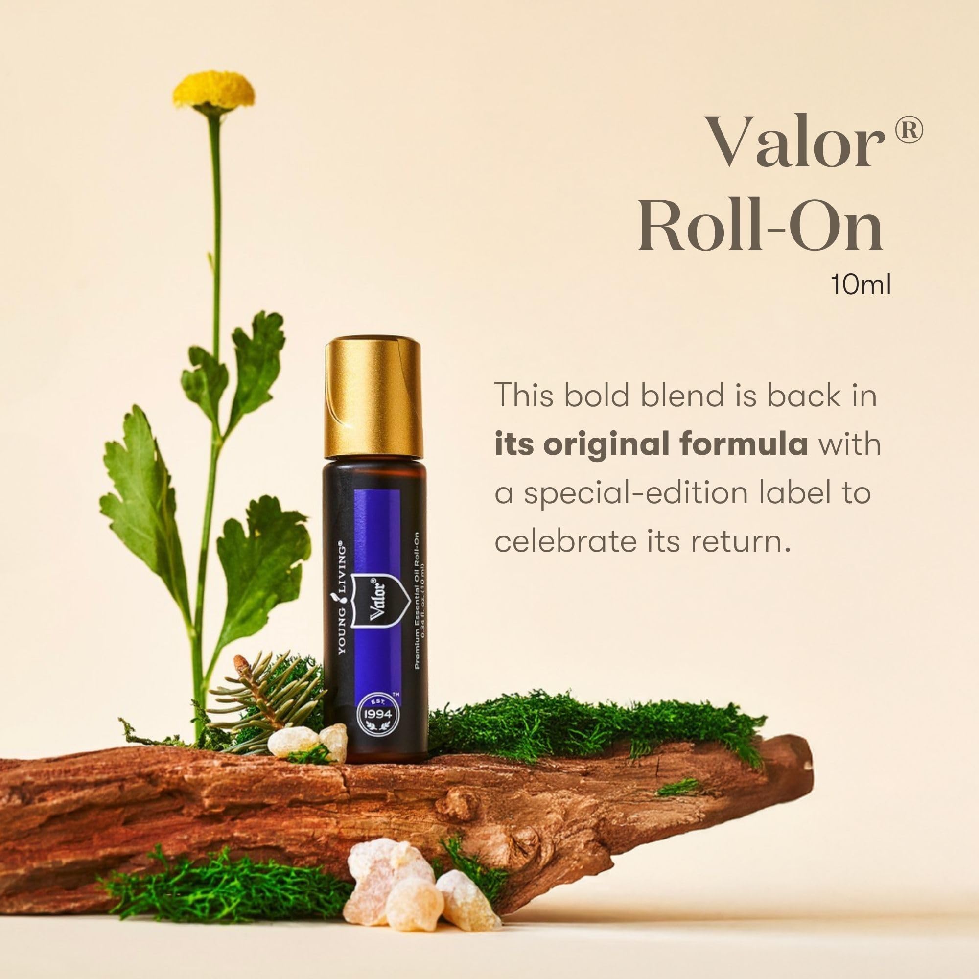 Application sur la nuque avec Valor Roll-On pour un moment de calme.