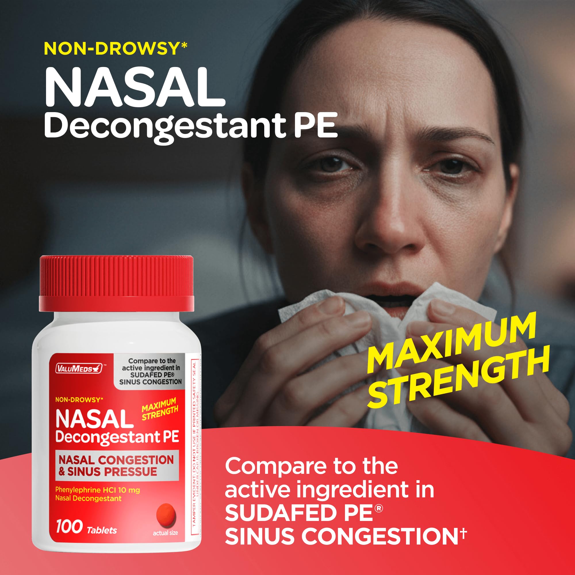 ValuMeds Phényléphrine 10 mg, comprimés efficaces pour dégager les voies nasales.