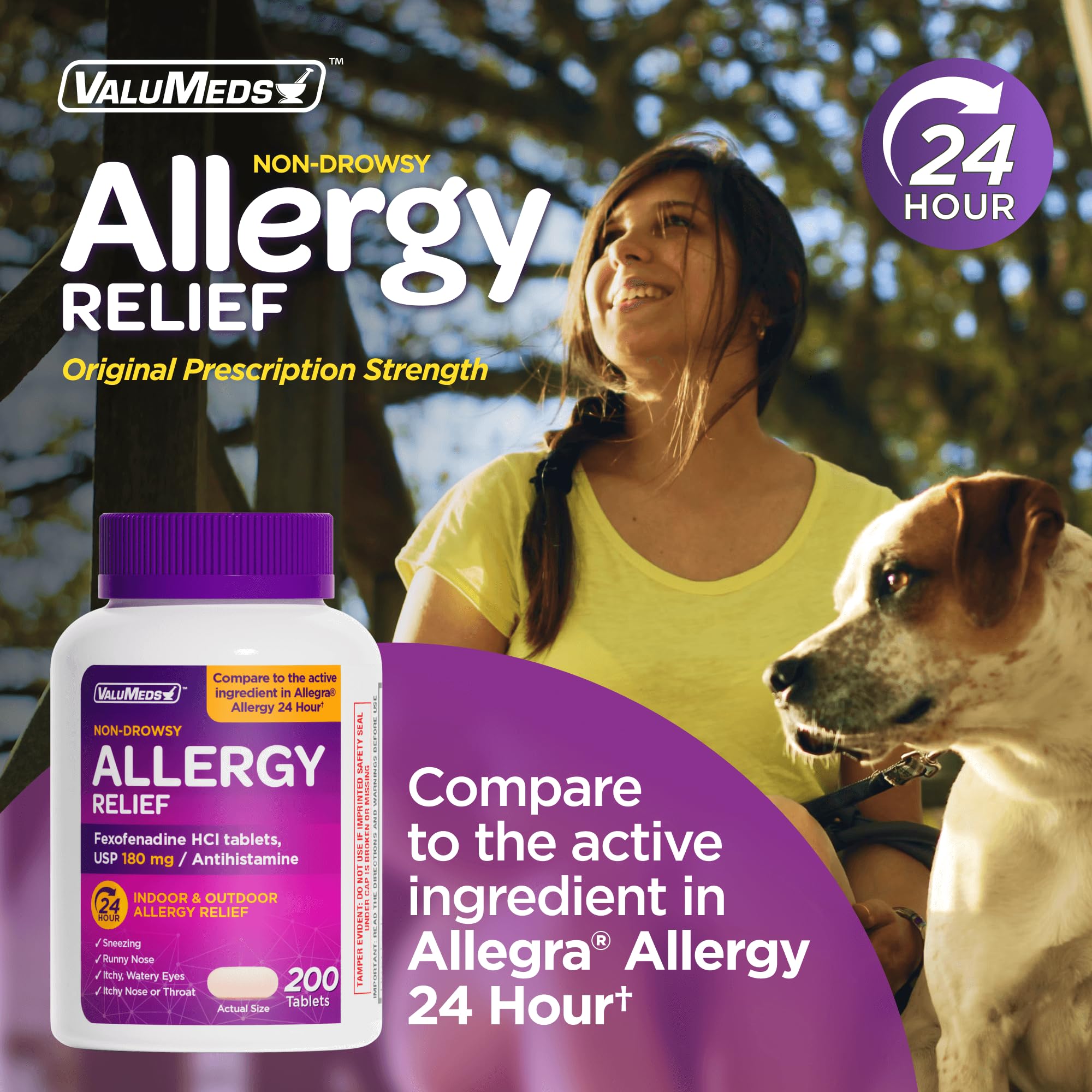 ValuMeds comprimés allergie bouteille : prise pratique pour usage quotidien.