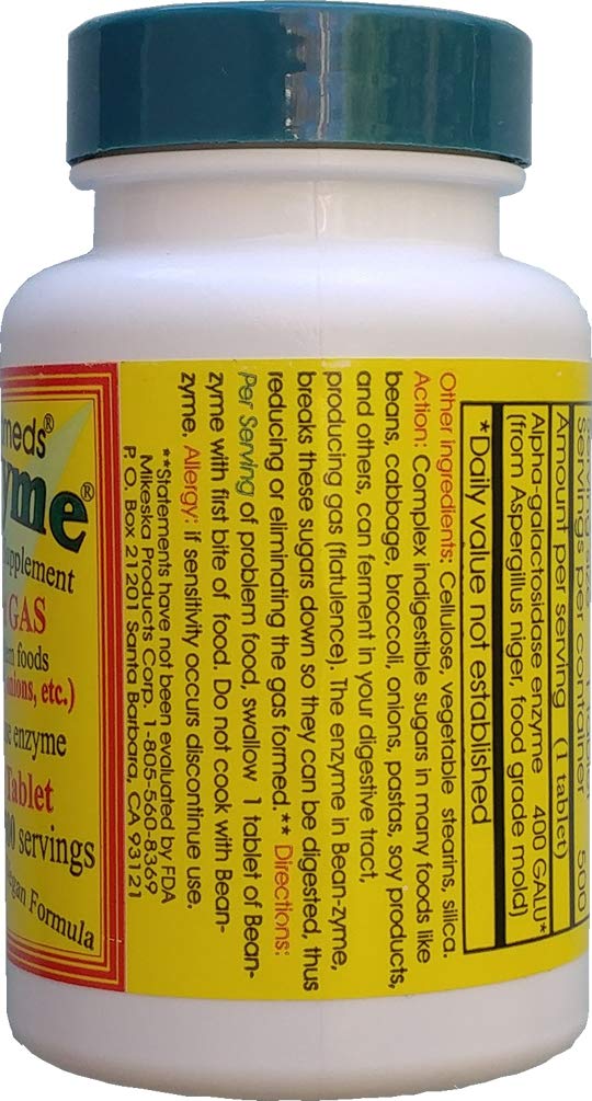 Bean-Zyme ValuePricedMeds: prise au début du repas pour prévenir les gaz