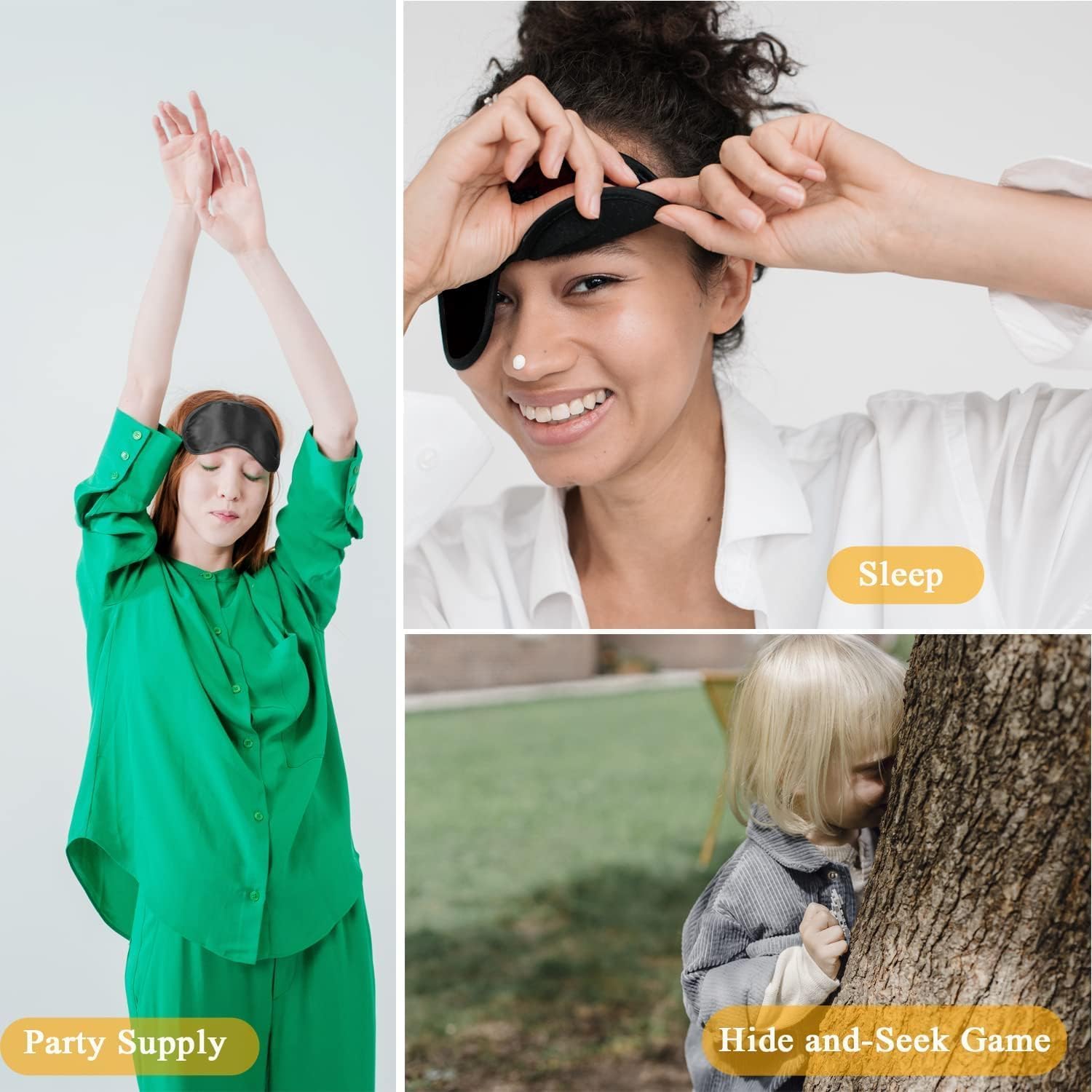 Vandorla masque yeux néon vert emballage individuel pratique en voyage