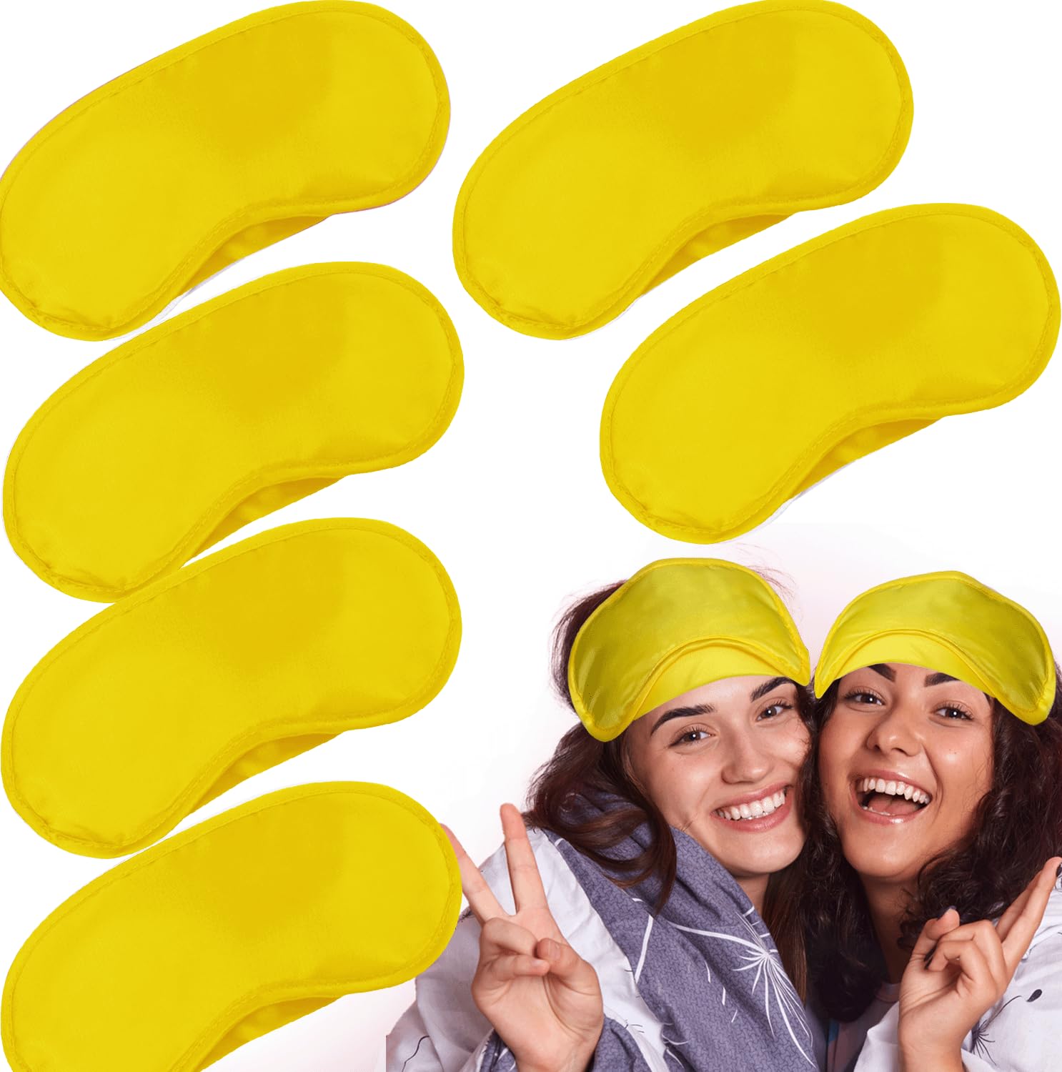 Masque yeux Vandorla jaune, tissu doux pour un confort nocturne.