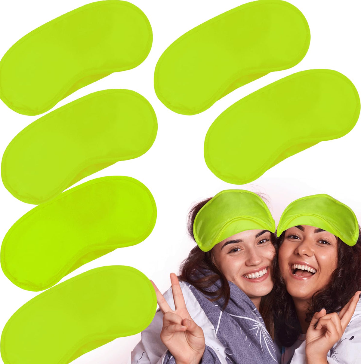 Vandorla masque yeux néon vert pack de six pour dormir paisiblement