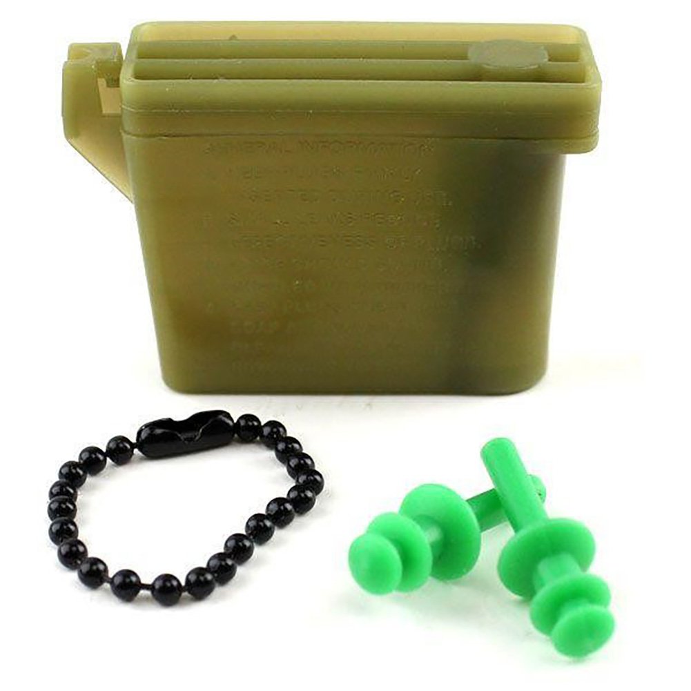 Vanguard bouchons d’oreilles militaire avec chaîne et étui vert petit, réduction du bruit.