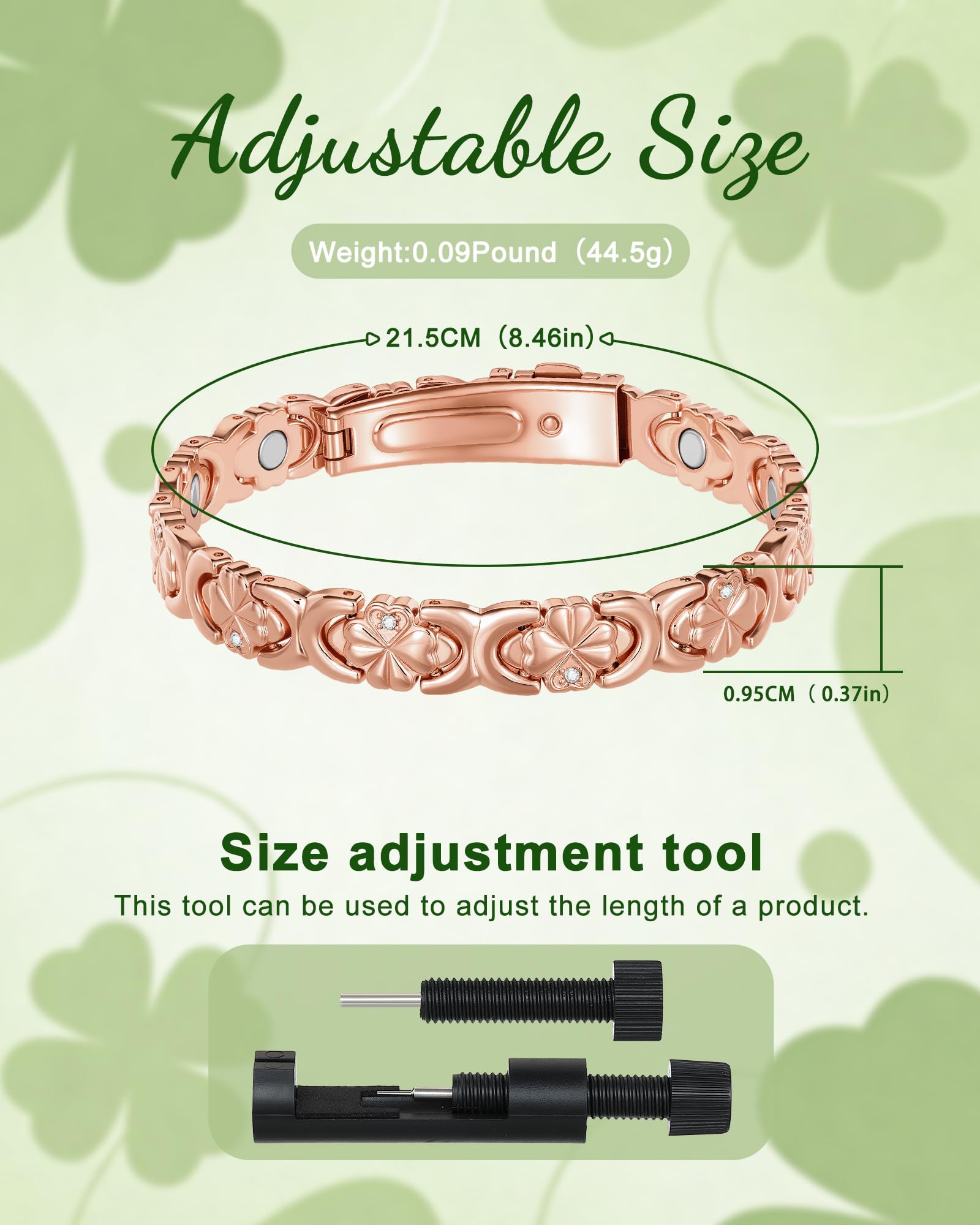 Vapeples bracelet cuivre ajustable facilitant un port confortable.