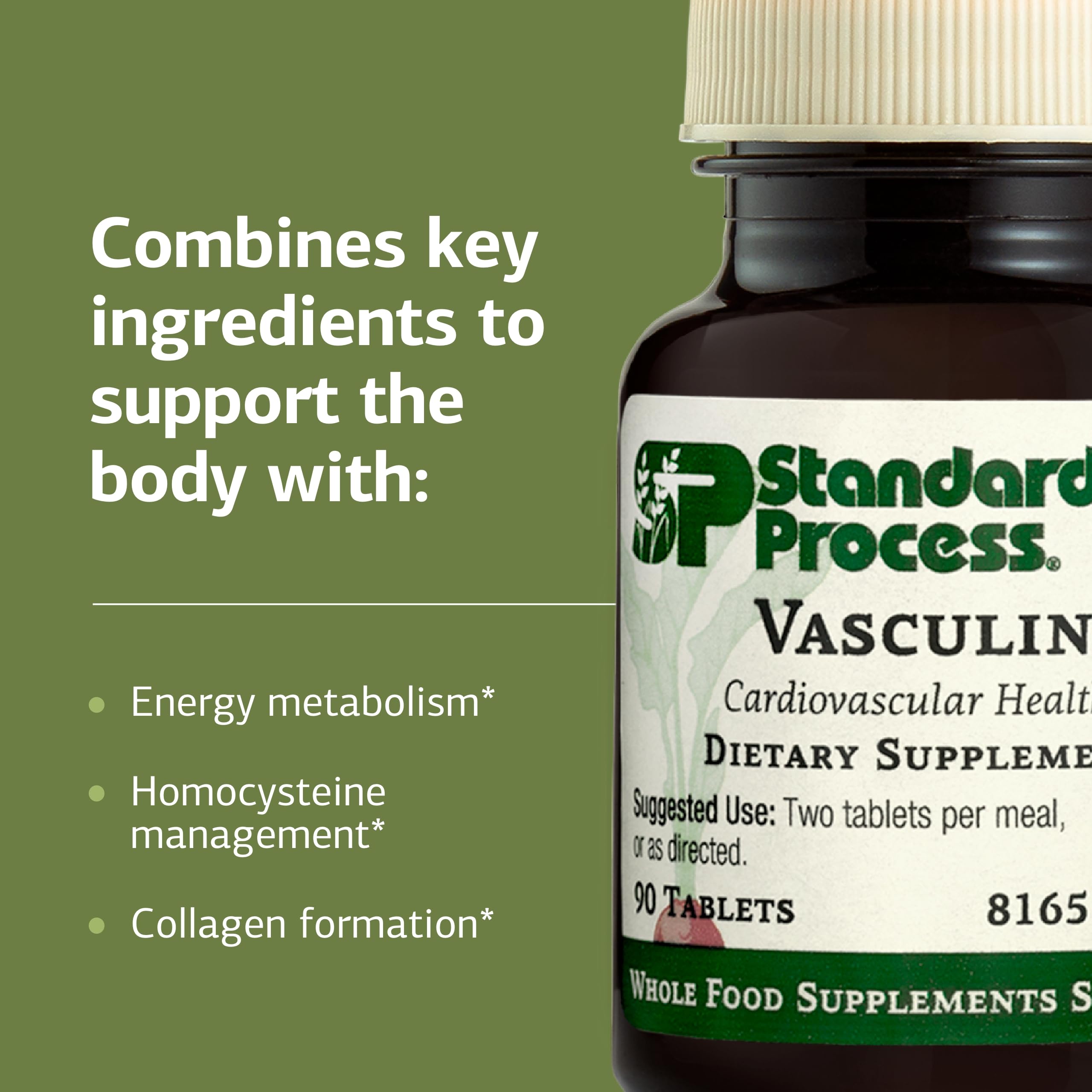 Vasculin: étiquette claire avec les principaux nutriments.
