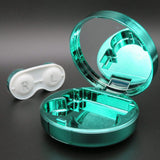 Vastsoon étui compact voyage lentilles vert, idéal pour déplacements quotidiens.