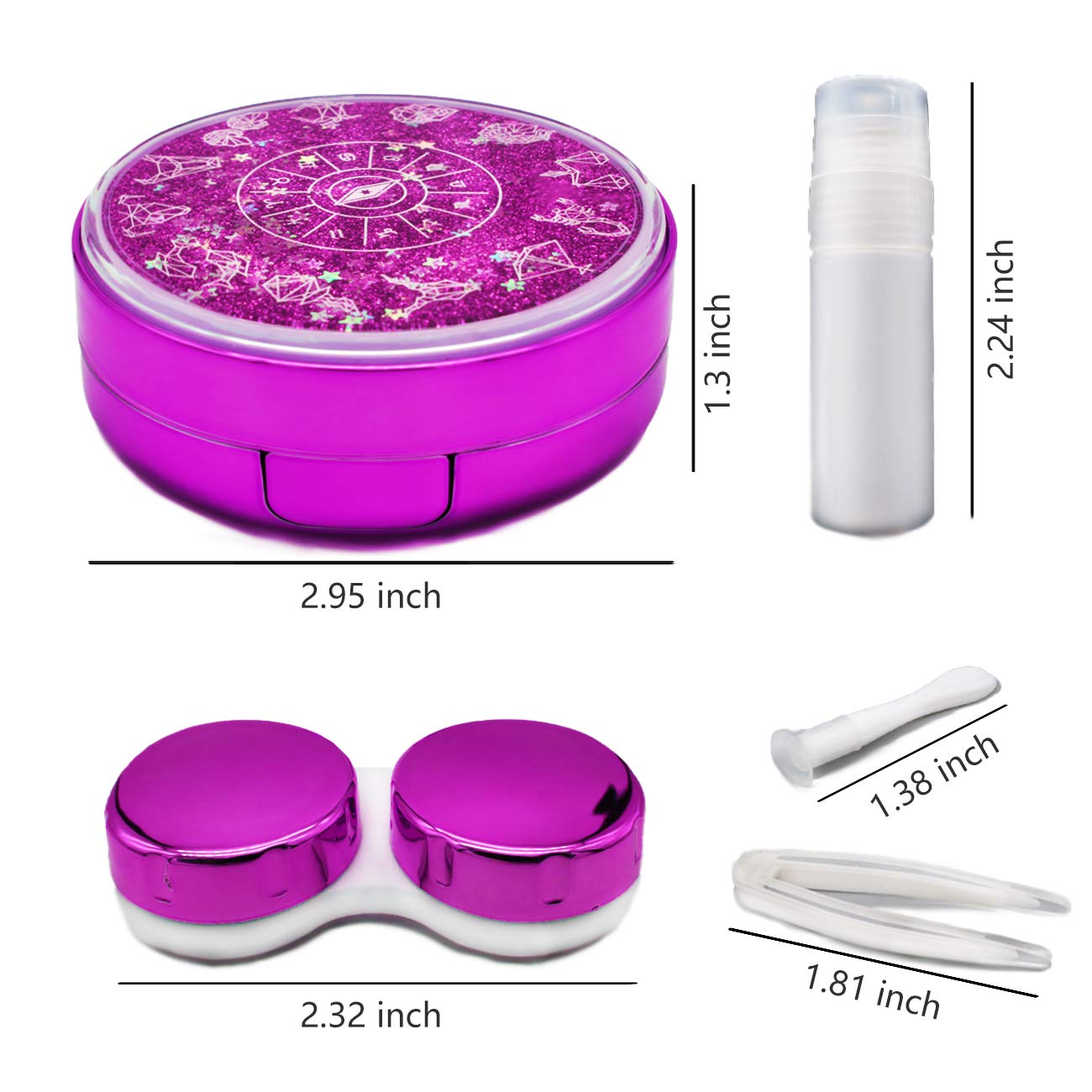 Vastsoon étui lentilles violet, rangement sûr et compact pour déplacements.