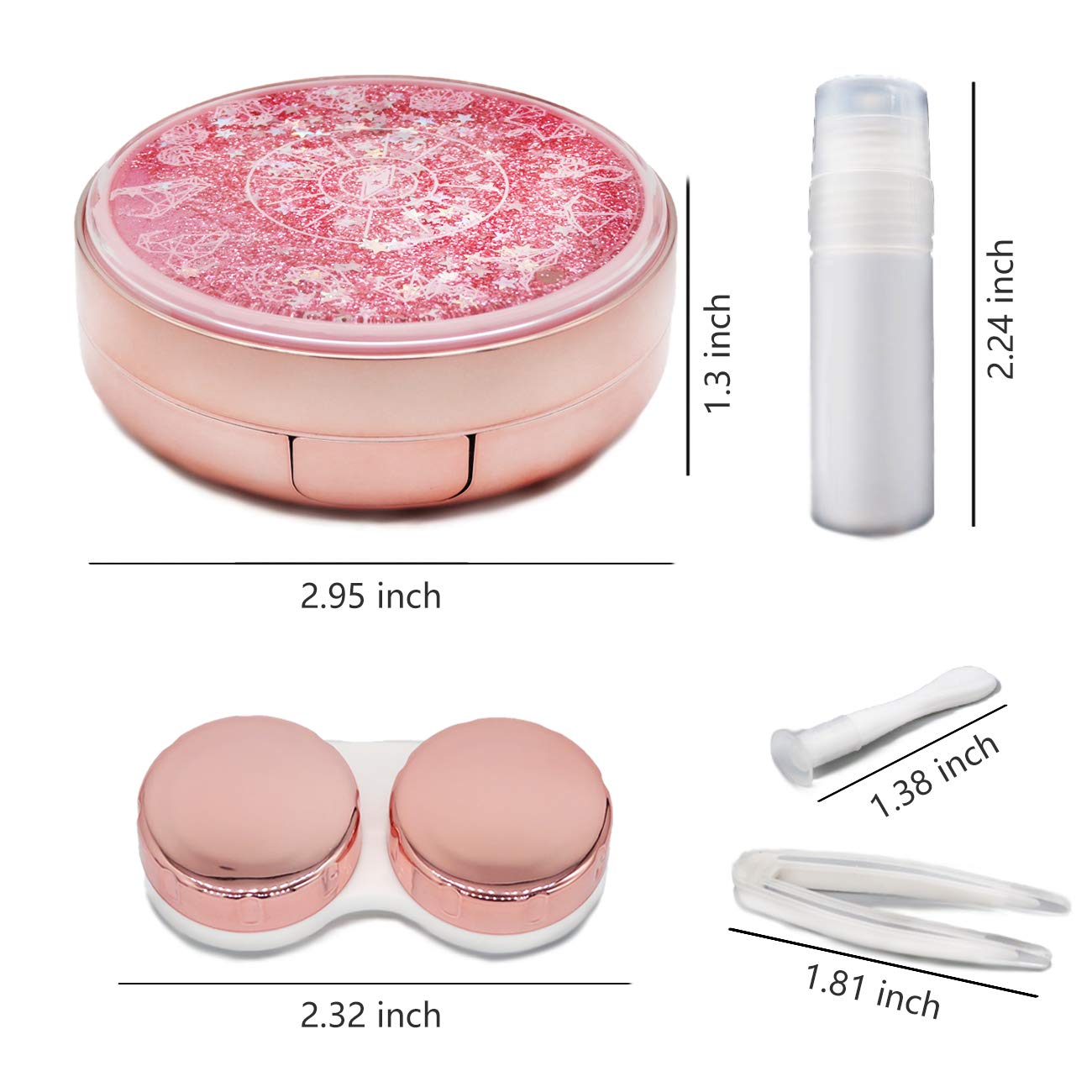 Vastsoon étui lentilles rose doré compact, idéal pour glisser dans un sac.