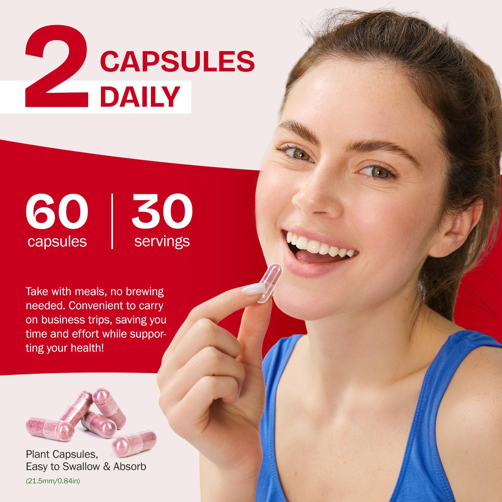 Endurance quotidienne avec Vawcrn betterave, capsules pratiques à emporter.