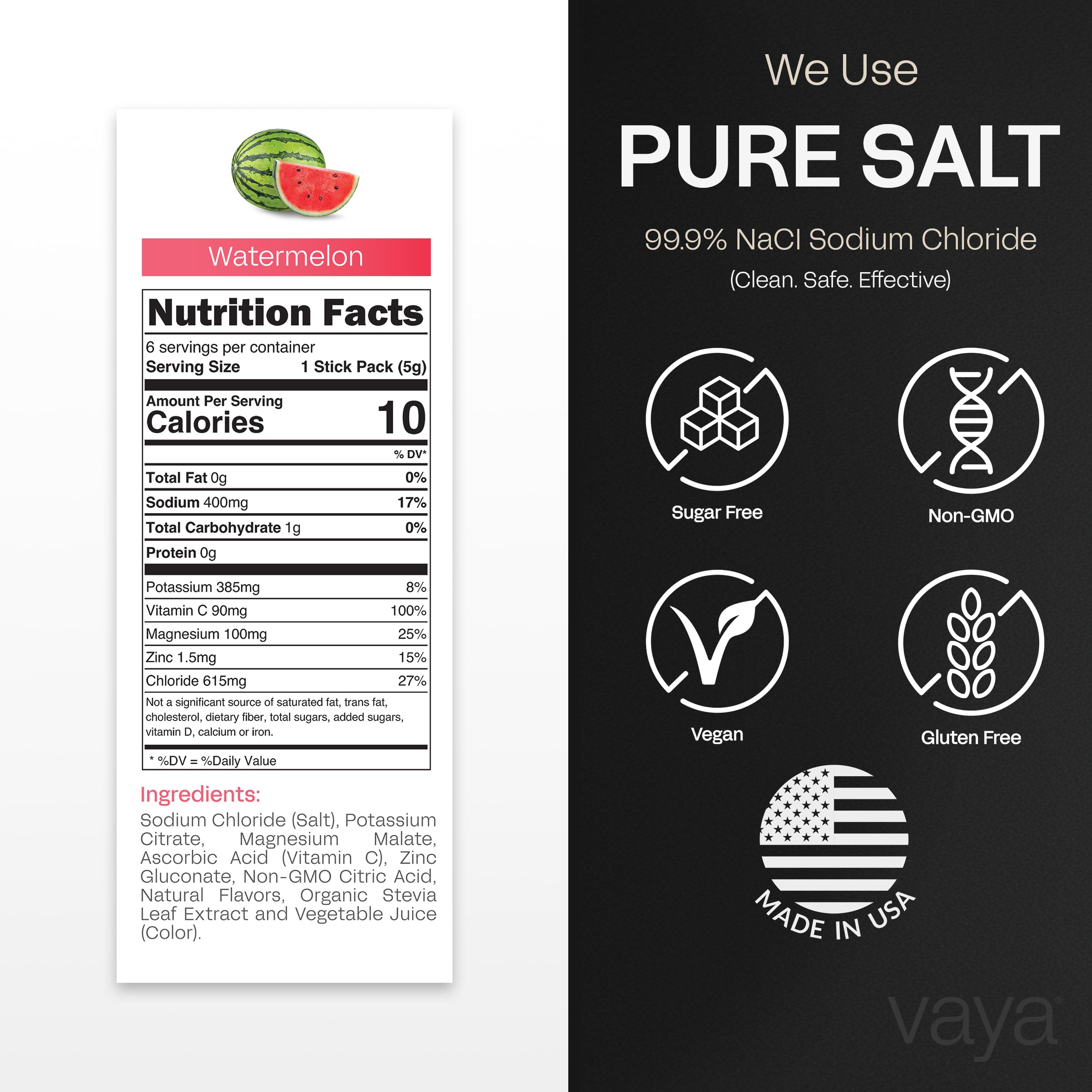 Électrolyte Vaya avec 400 mg de sodium pour une hydratation équilibrée pendant l'effort.