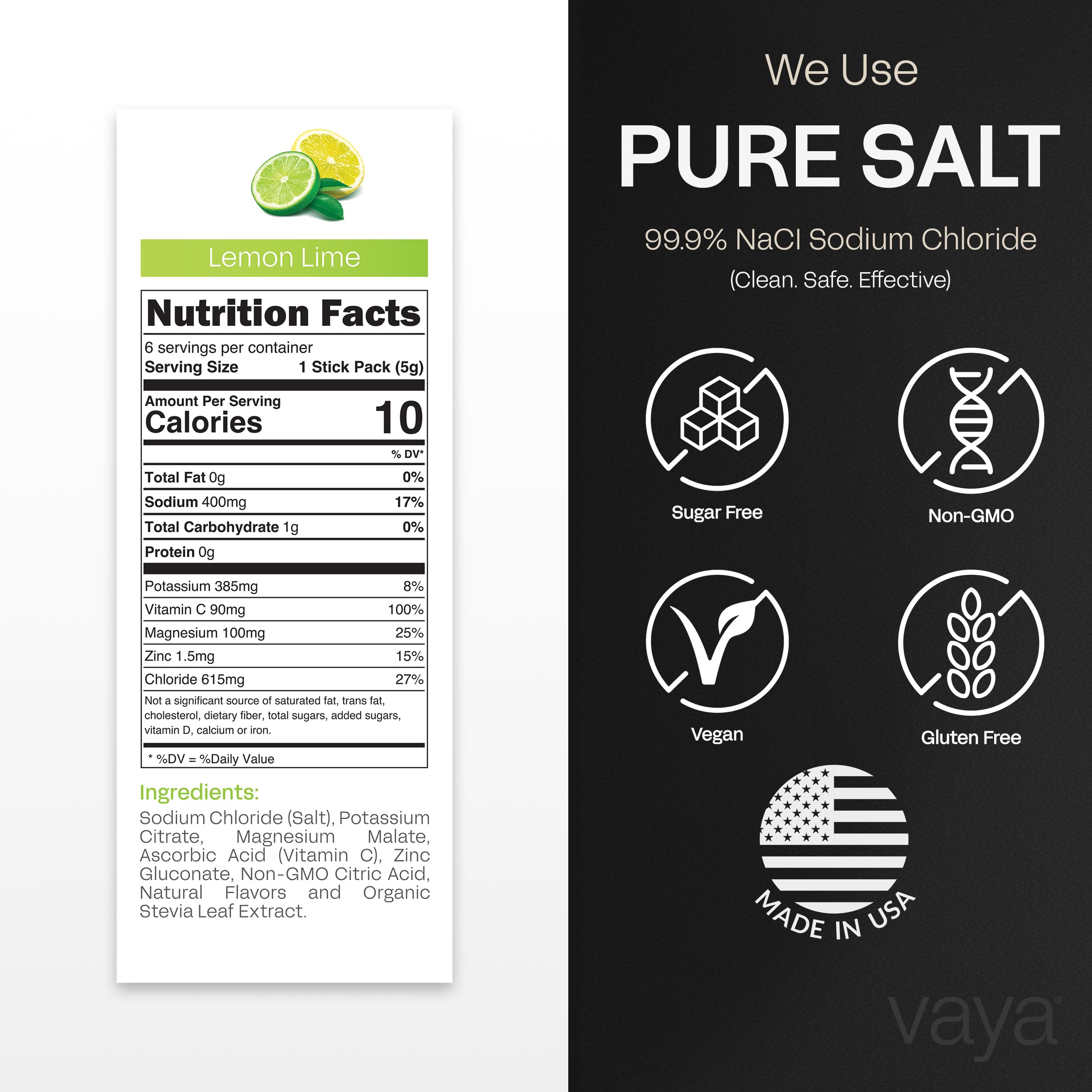 Chaque portion affiche 1500 mg d'électrolytes pour rééquilibrer l'hydratation.