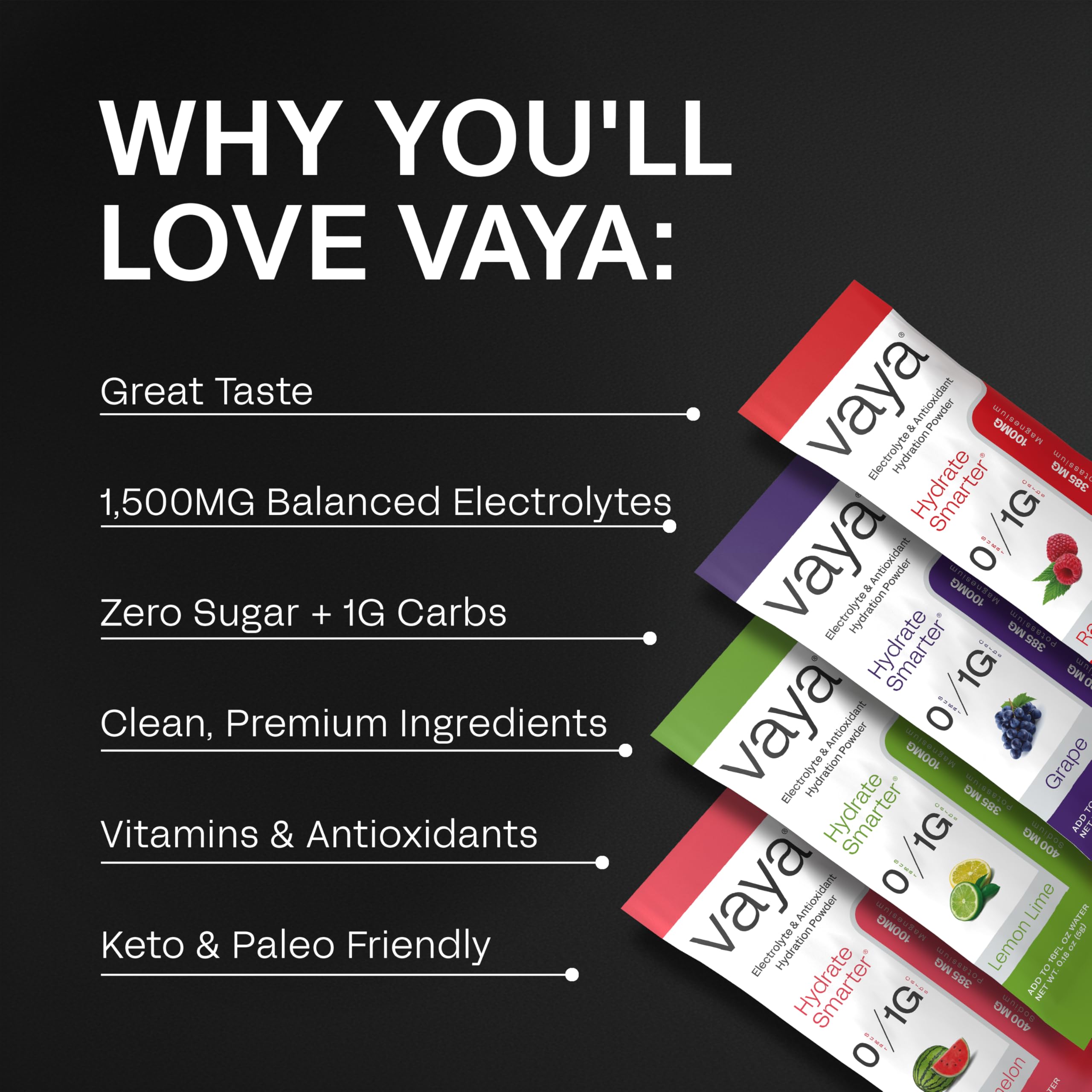 Sachet Vaya électrolyte raisin, recharge sans sucre.
