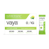 Sachets Vaya d'électrolytes sans sucre citron-lime pour une hydratation rapide.