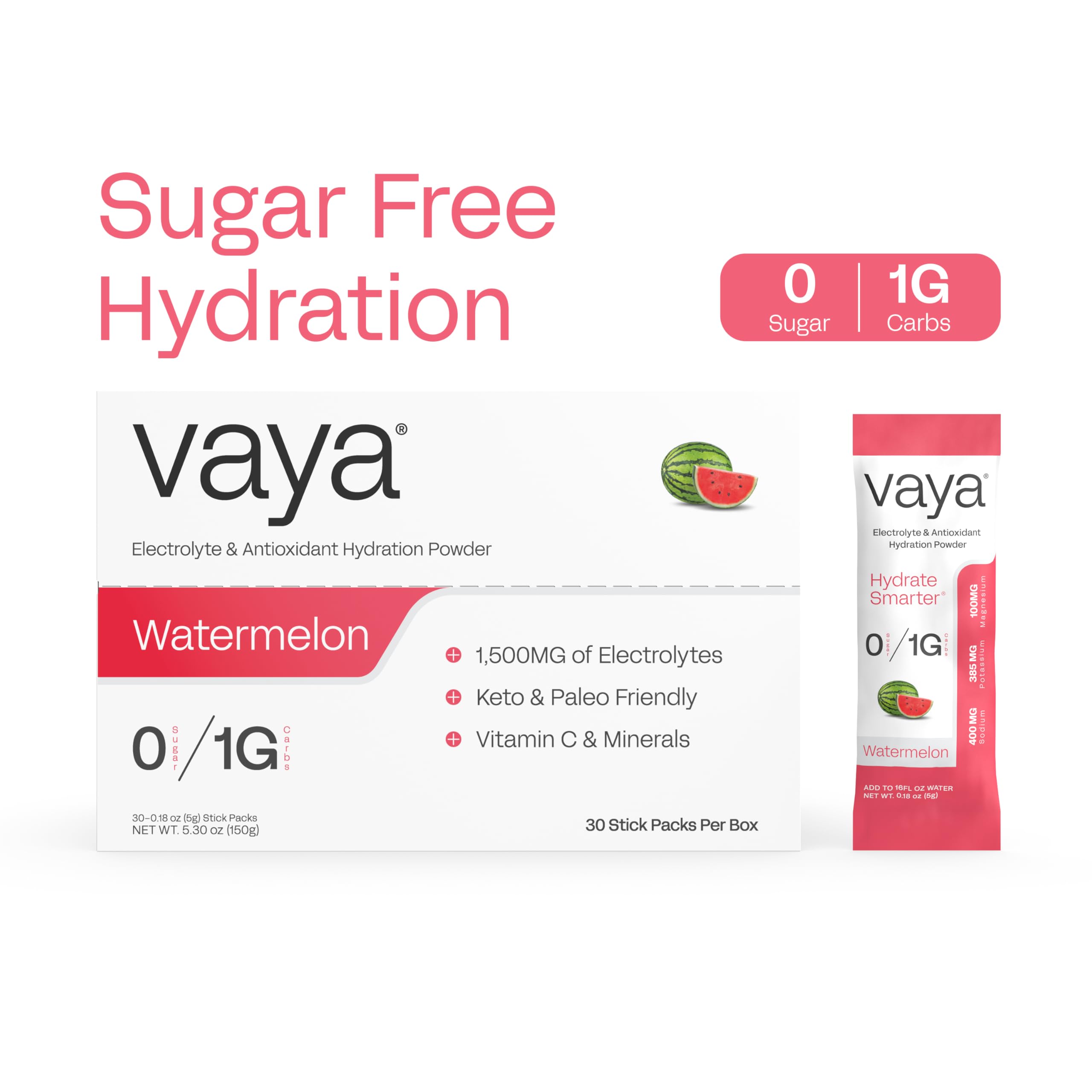 Vaya zéro sucre et 10 calories, hydratation légère adaptée au régime.