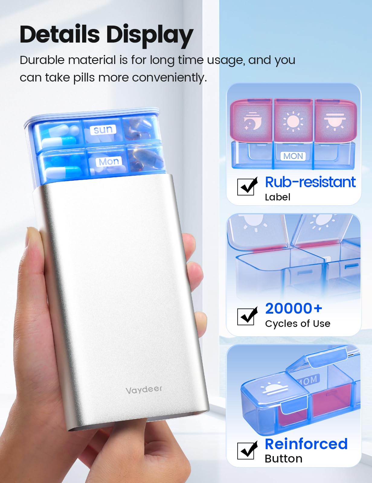 Vaydeer-desiccant-seuilles-pilules-argent: protection contre l’humidité.