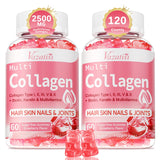 Gomme Vazatisi Collagène sans sucre fraise en bouteille pour routine beauté quotidienne.