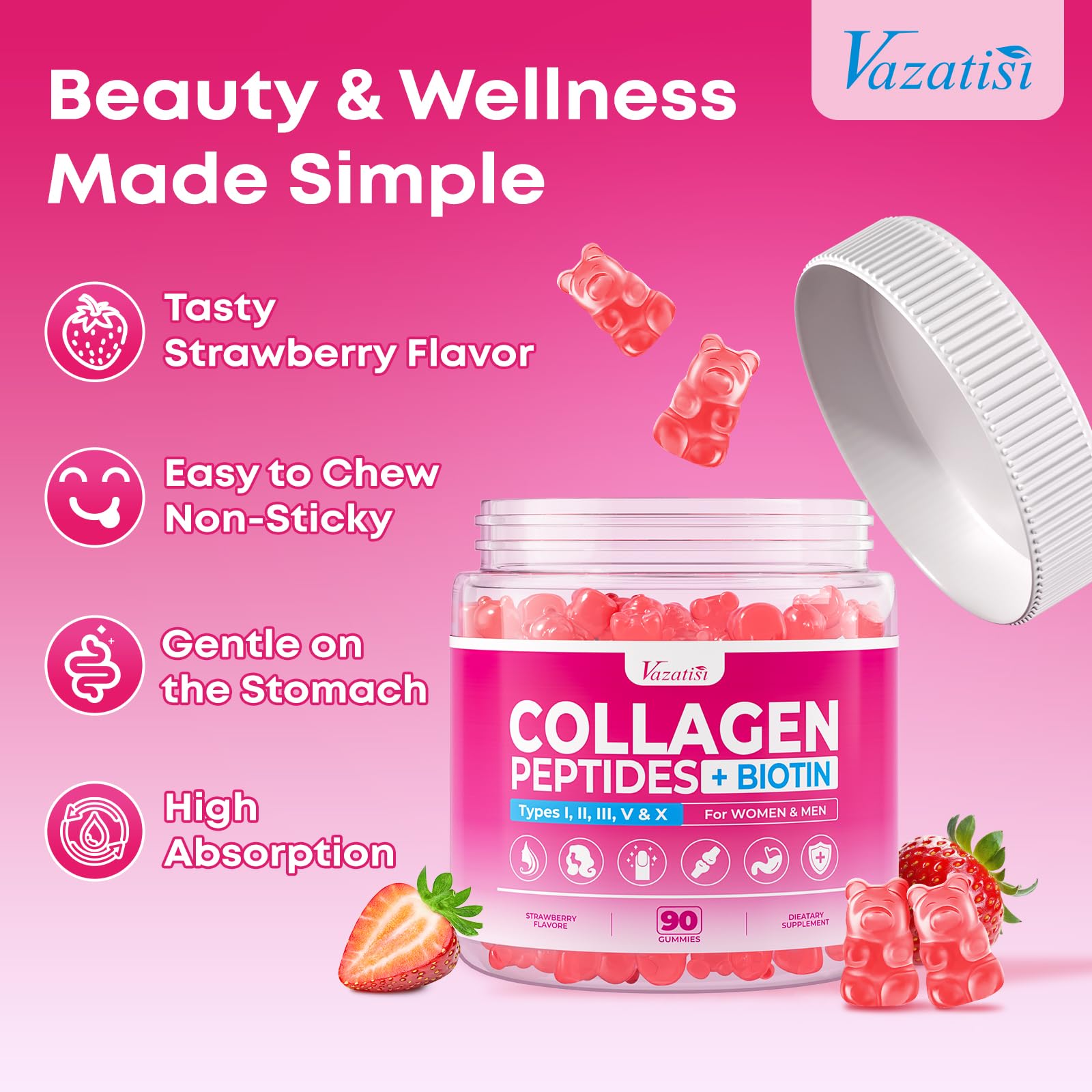 Gommes Vazatisi sans sucre, non-OGM et sans gluten