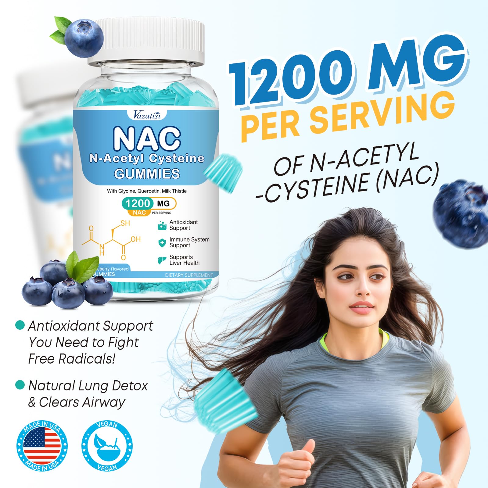 Ingrédients chardon-Marie et sélénium dans Vazatisi NAC, profil antioxydant et nutritif.