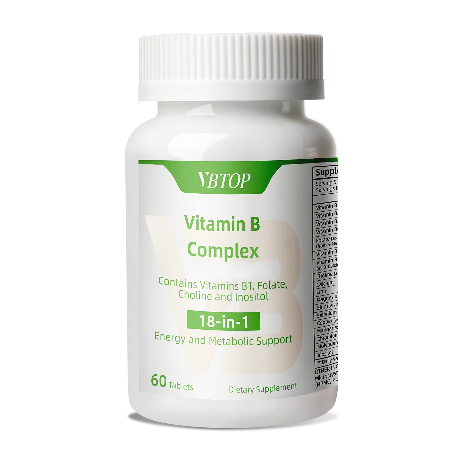 VBTOP Complexe B – bouteille énergie, soutient le métabolisme et le bien-être quotidien.
