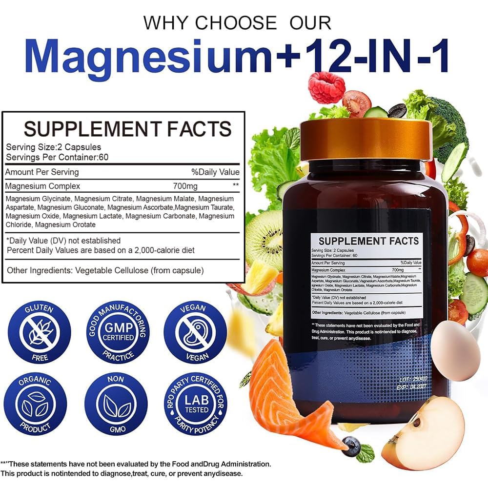 Vccvaa Magnesium Complex – schéma des formes pour une absorption polyvalente