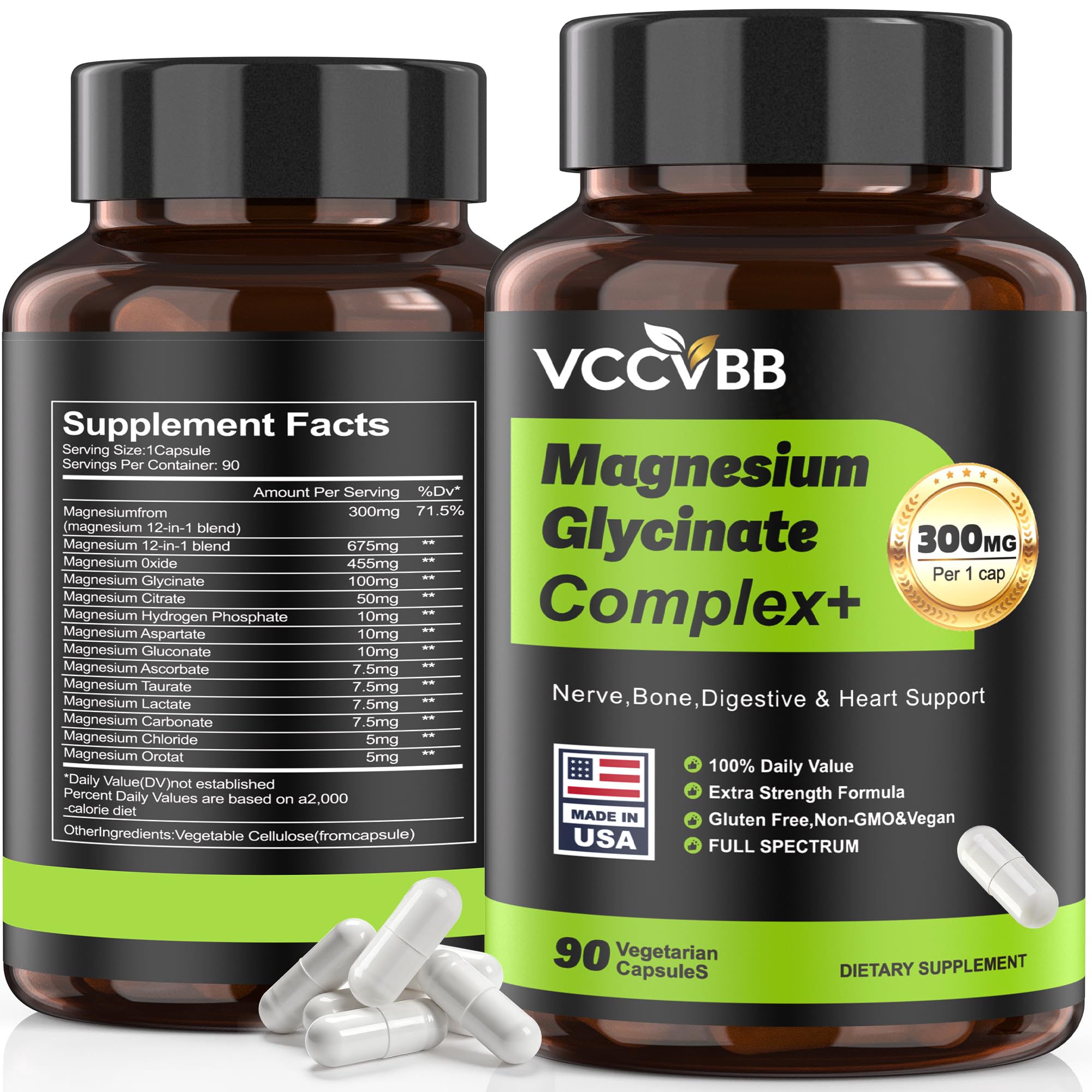 VCCVBB Magnésium Complexe : bouteille indiquant le produit et soutien à la détente musculaire