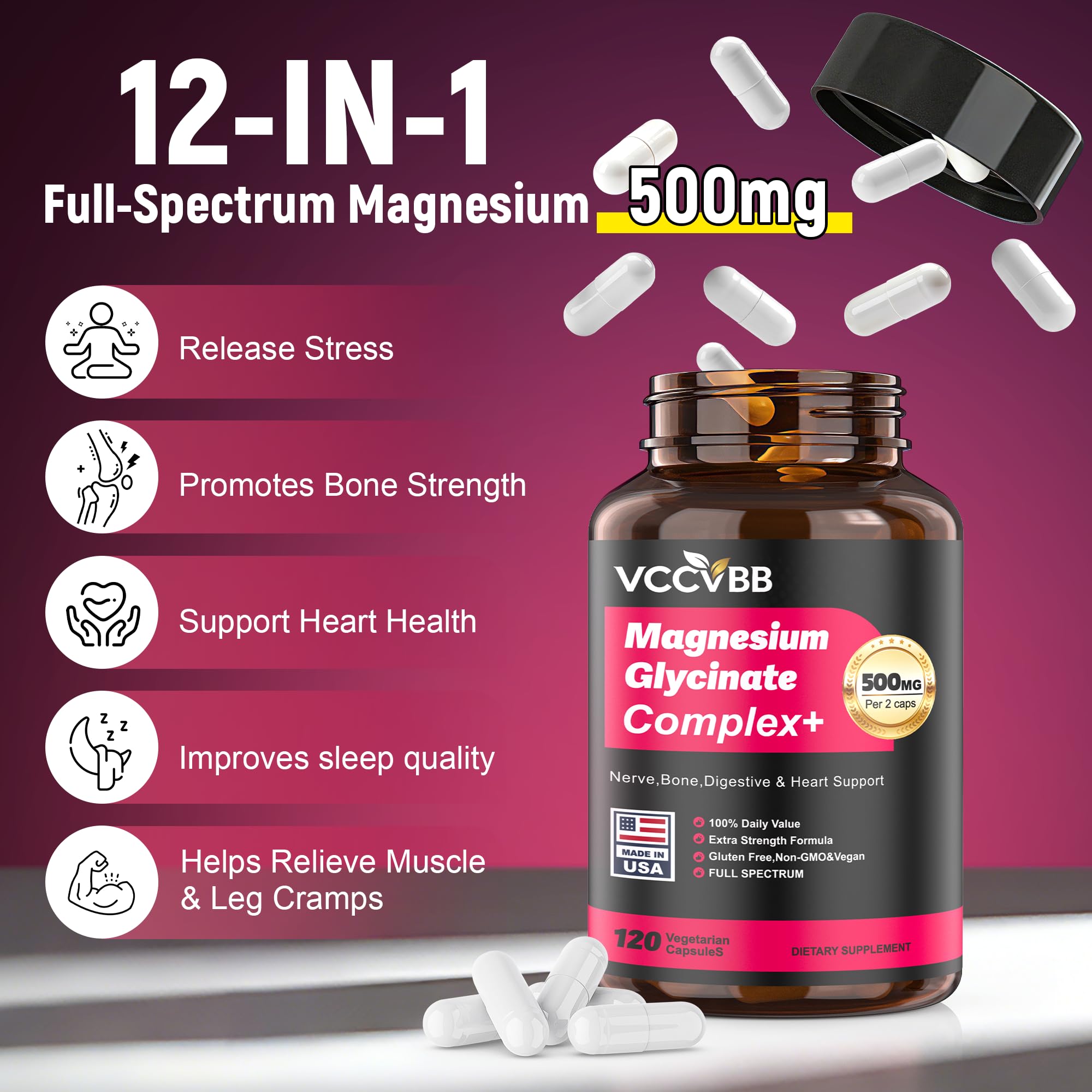 VCCVBB mélange magnésium formes – équilibre des formes pour muscles et énergie.