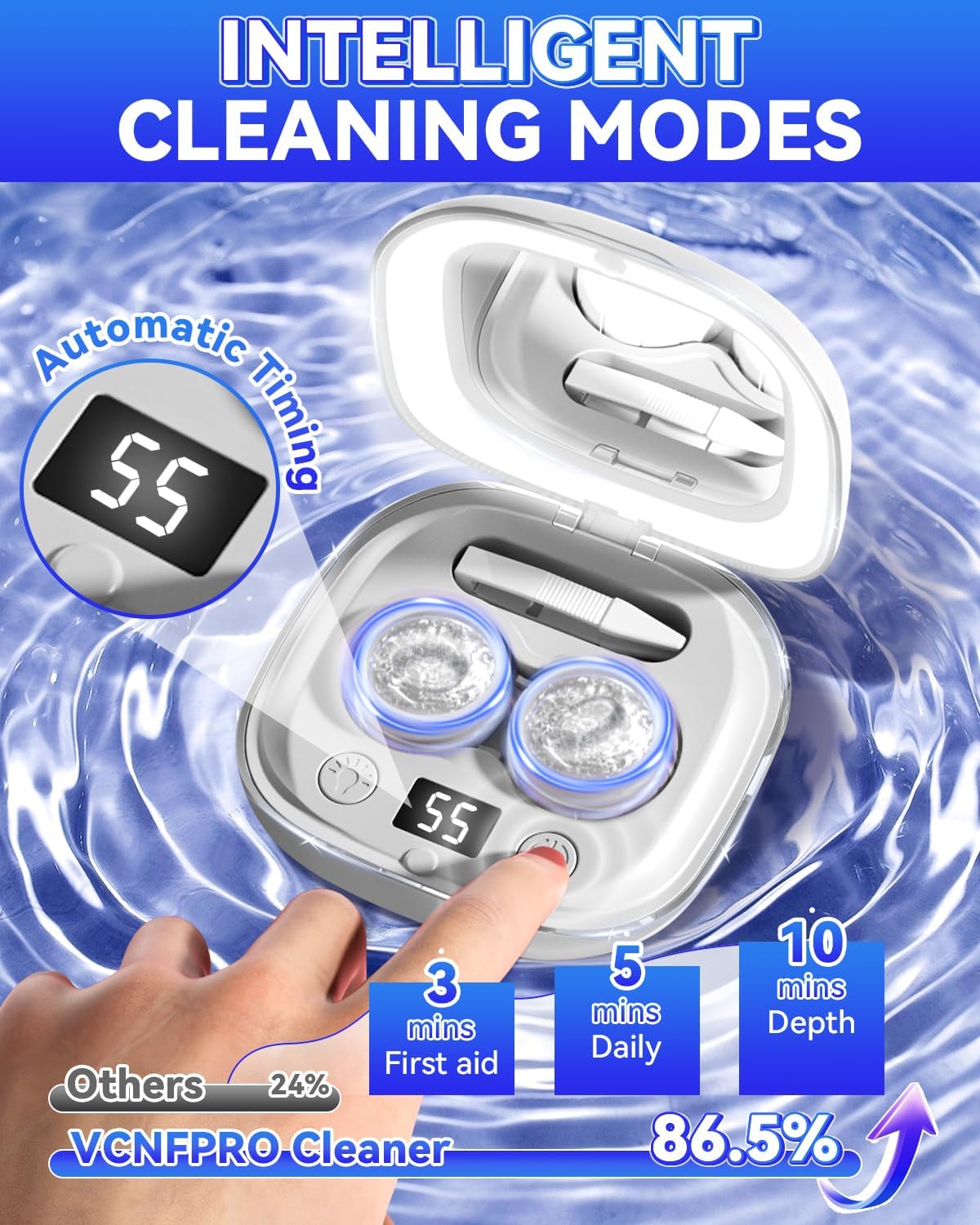 VCNFPRO lavage turbo 360 – brillance et pureté des lentilles