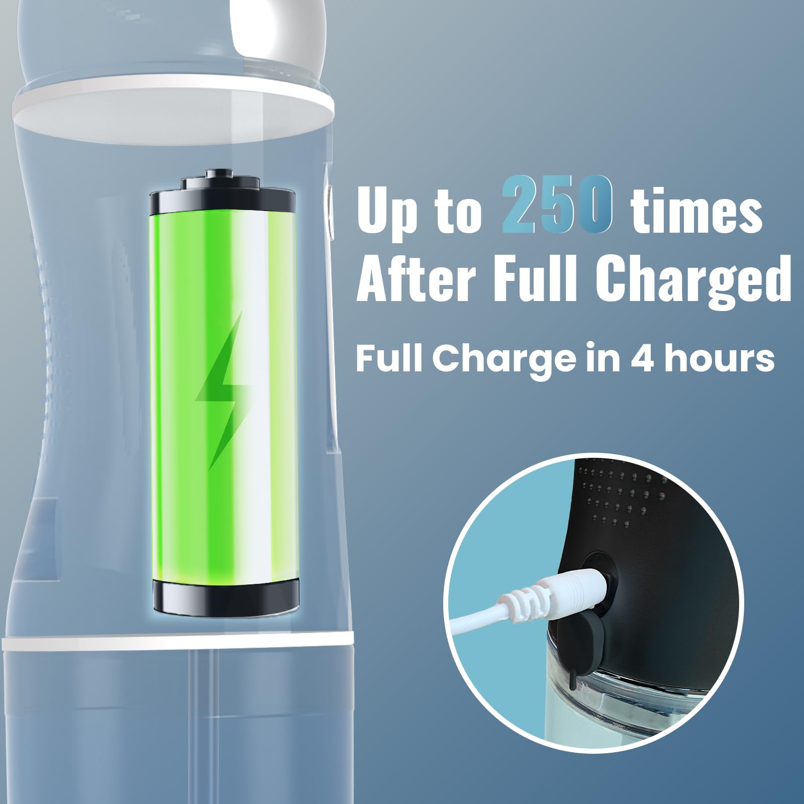 VDPHYC design étanche et rechargeable pour une utilisation en douche.