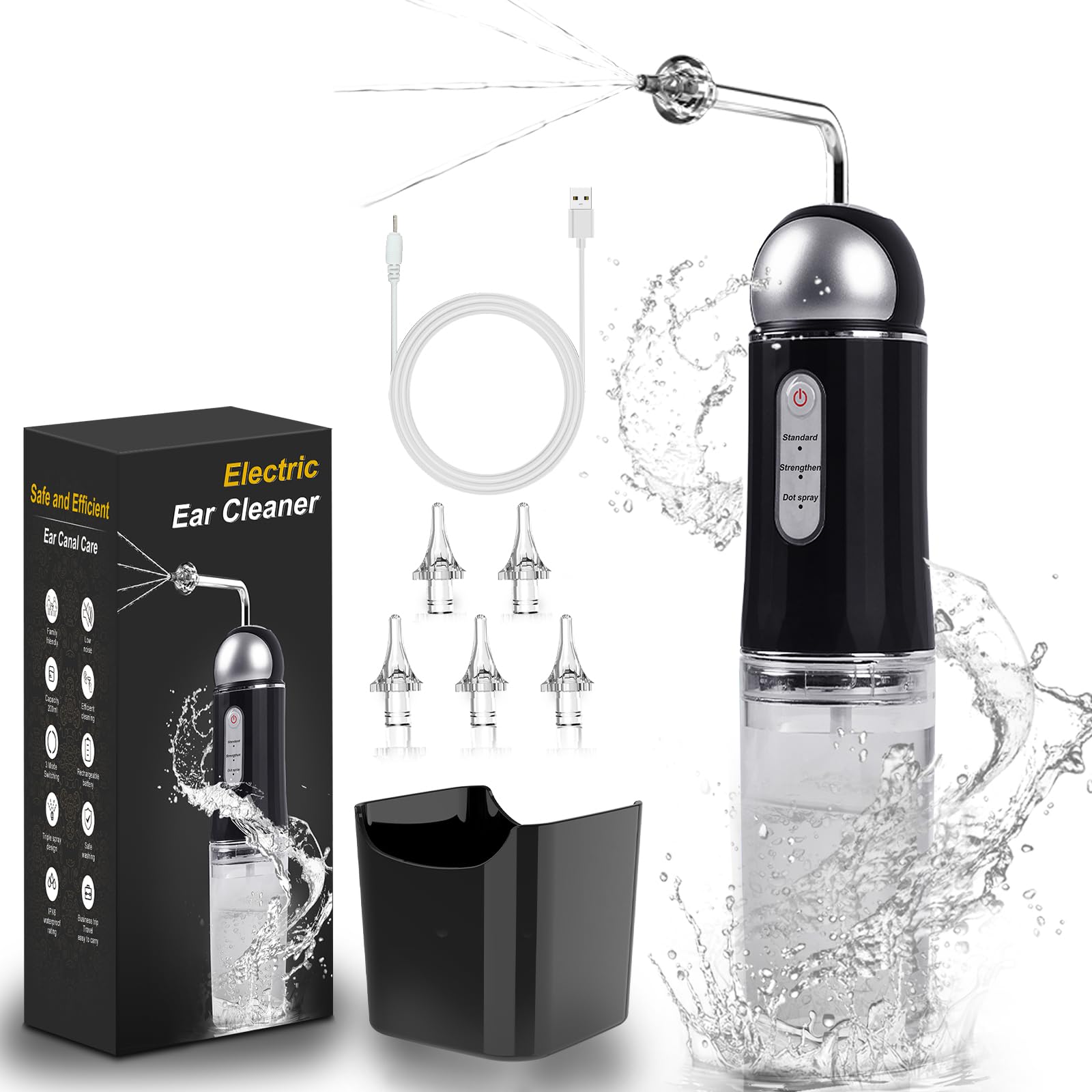 VDPHYC nettoyeur oreilles électrique impulsion pour un nettoyage en douceur et efficace.