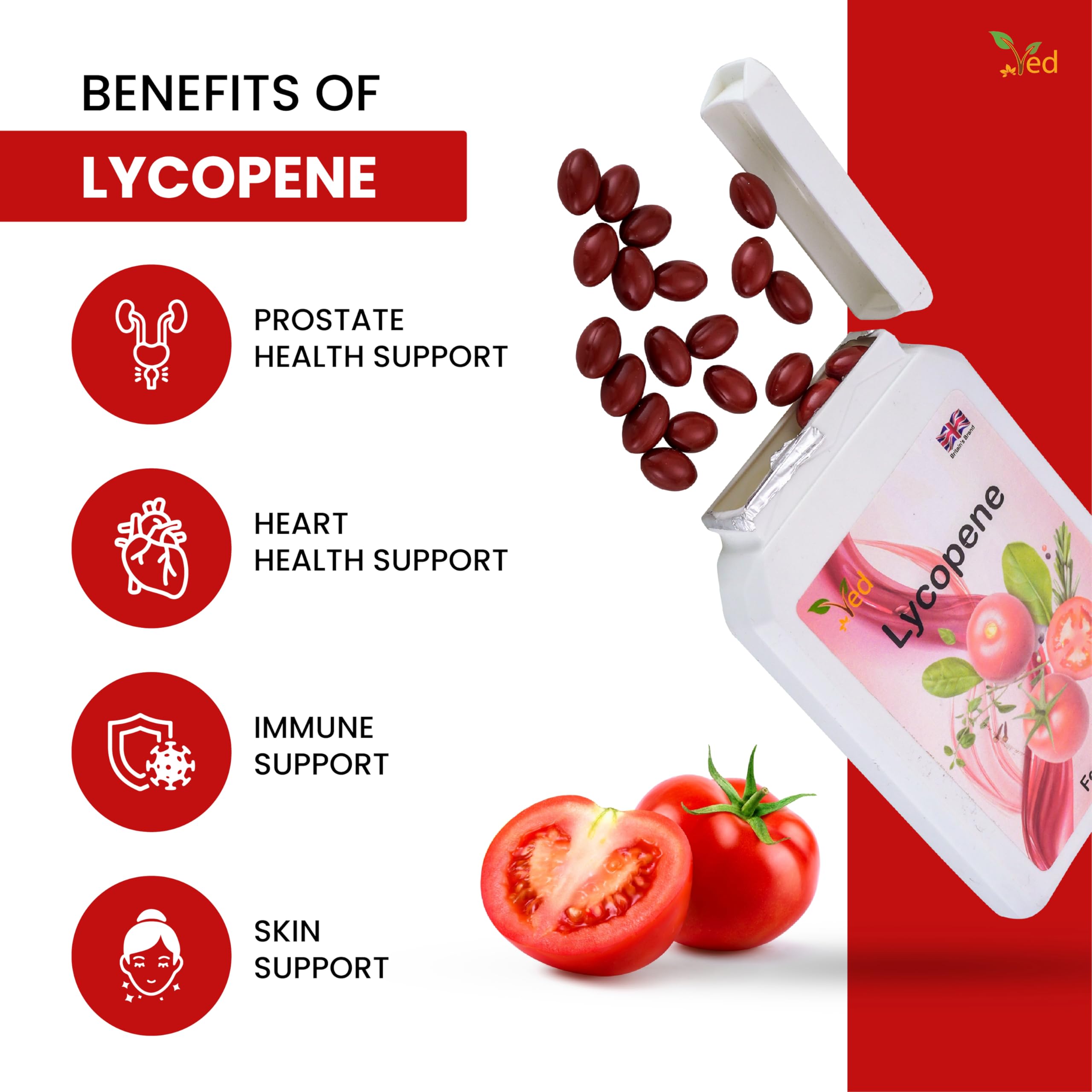 Ved Lycopène 500 mg — étiquette claire avec informations fiables.
