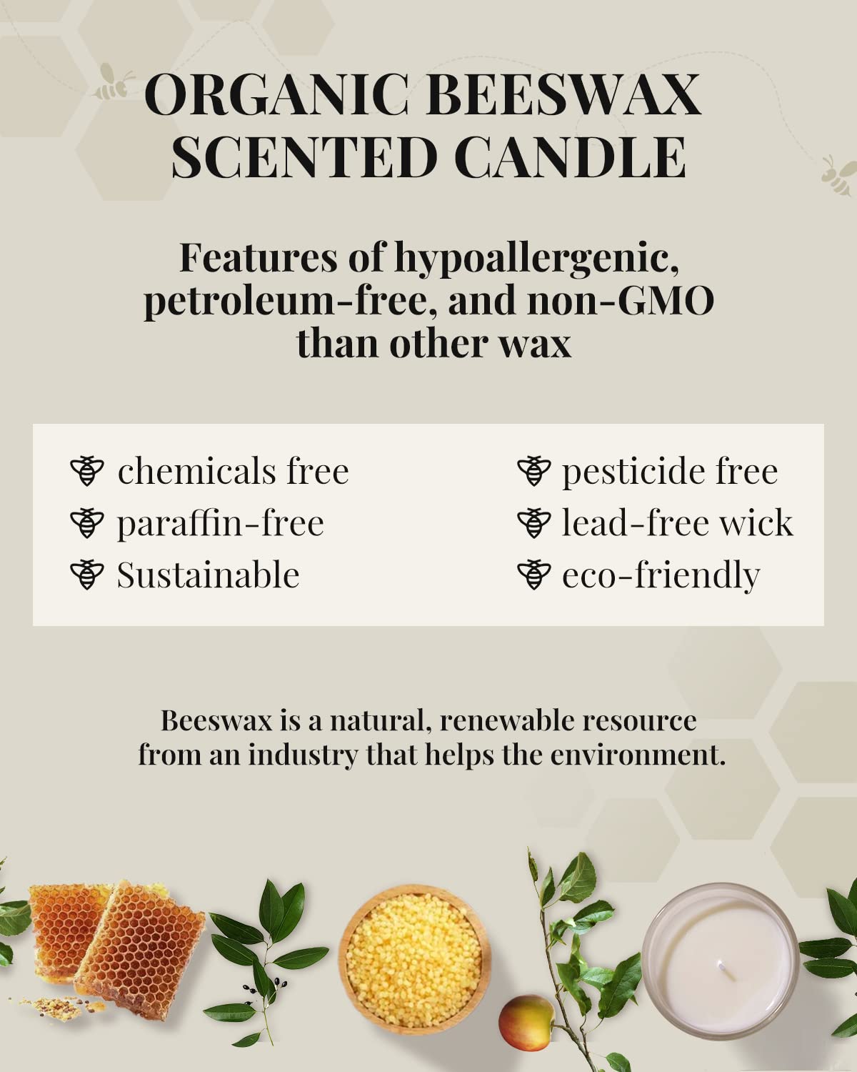Mèche coton naturel, bougie Veda Tinda Scent, combustion propre.