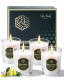 Bougie Veda Tinda Scent dans un verre, ensemble cadeau pour ambiance chaleureuse.